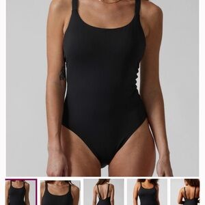 Athleta Hermosa one piece swimsuit black size large